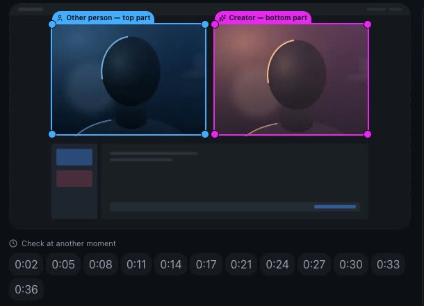 Both webcams detected, each in a coloured rectangle.
